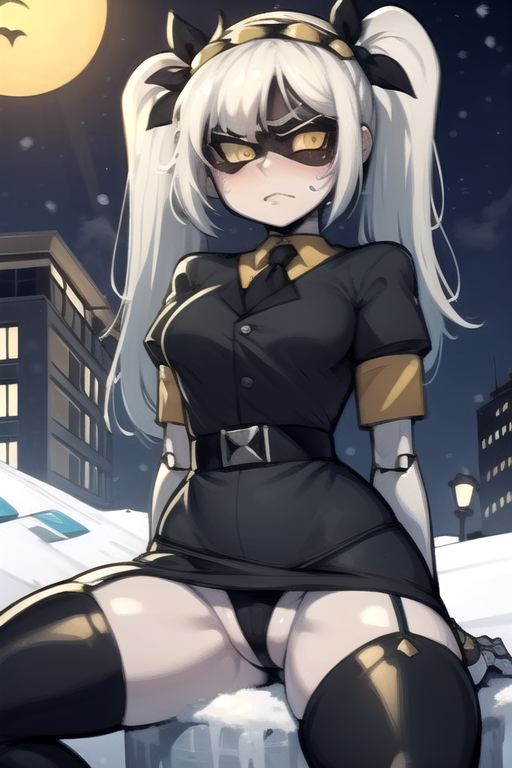 1girls 1robot_girl 2d ai_generated blush daidouji_(artist) daidoujipv female female_only garter_straps glitch_productions j_(murder_drones) legs_apart murder_drones panties pov robot robot_girl robot_humanoid solo twintails white_hair yellow_eyes yellow_lights