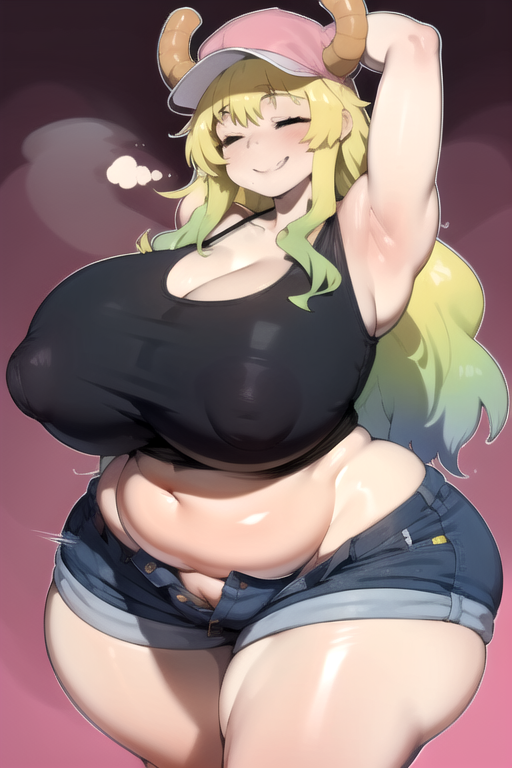 1girls ai_generated bbw big_areola big_breasts breasts chubby chubby_female daidouji_(artist) daidoujipv dragon_girl large_breasts long_hair lucoa lucoa_(maidragon) miss_kobayashi's_dragon_maid nipple_bulge nipples_visible_through_clothing quetzalcoatl_(dragon_maid) solo thick_thighs thighs