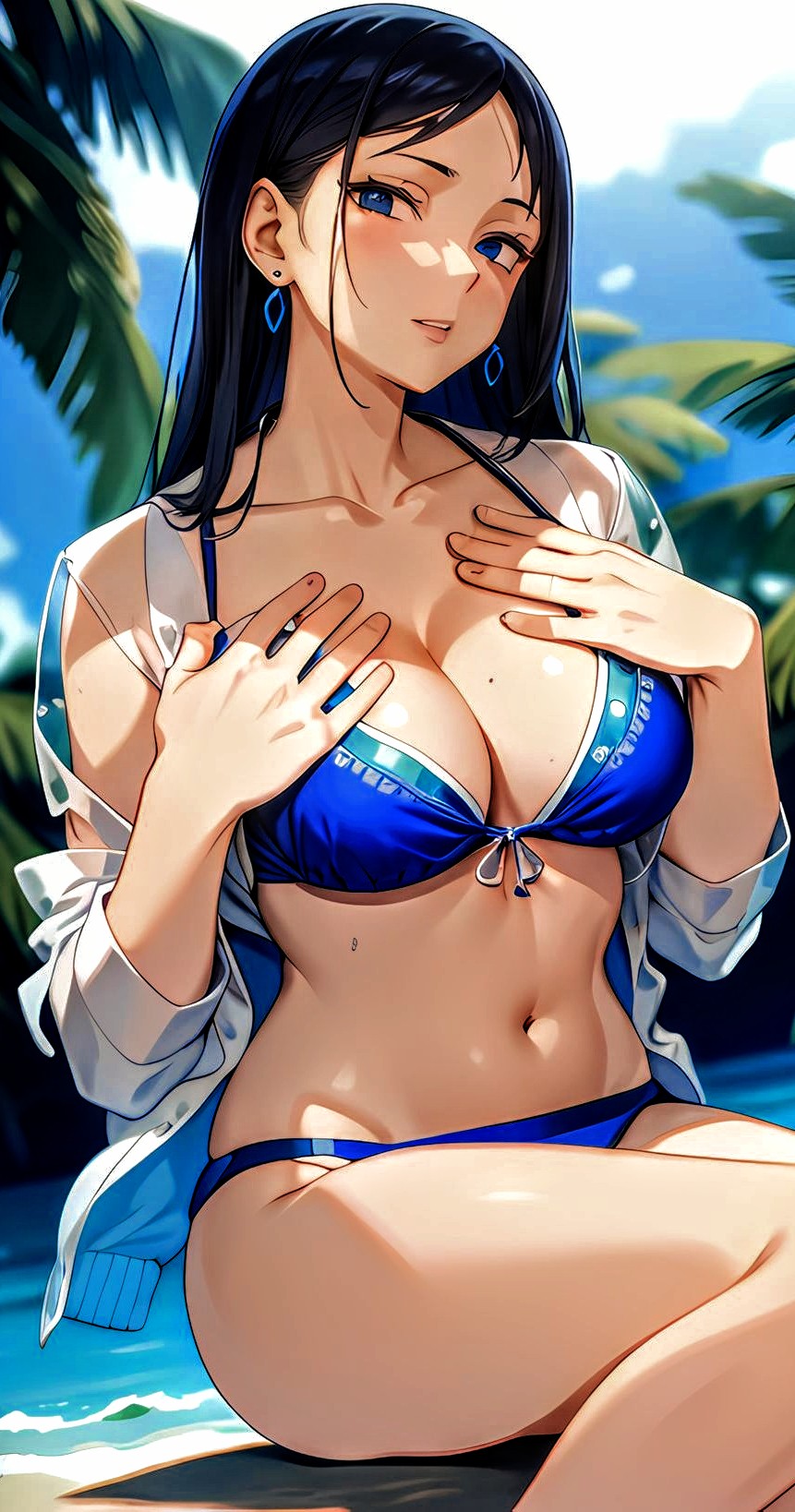 1girls ai_generated anime_coloring beach bikini edited_art female female_focus female_human female_only female_solo girlfriend legs nature naughty provocative seducing seduction seductive seductive_female sensual solo_female solo_focus solo_human tagme temptation thighs wife