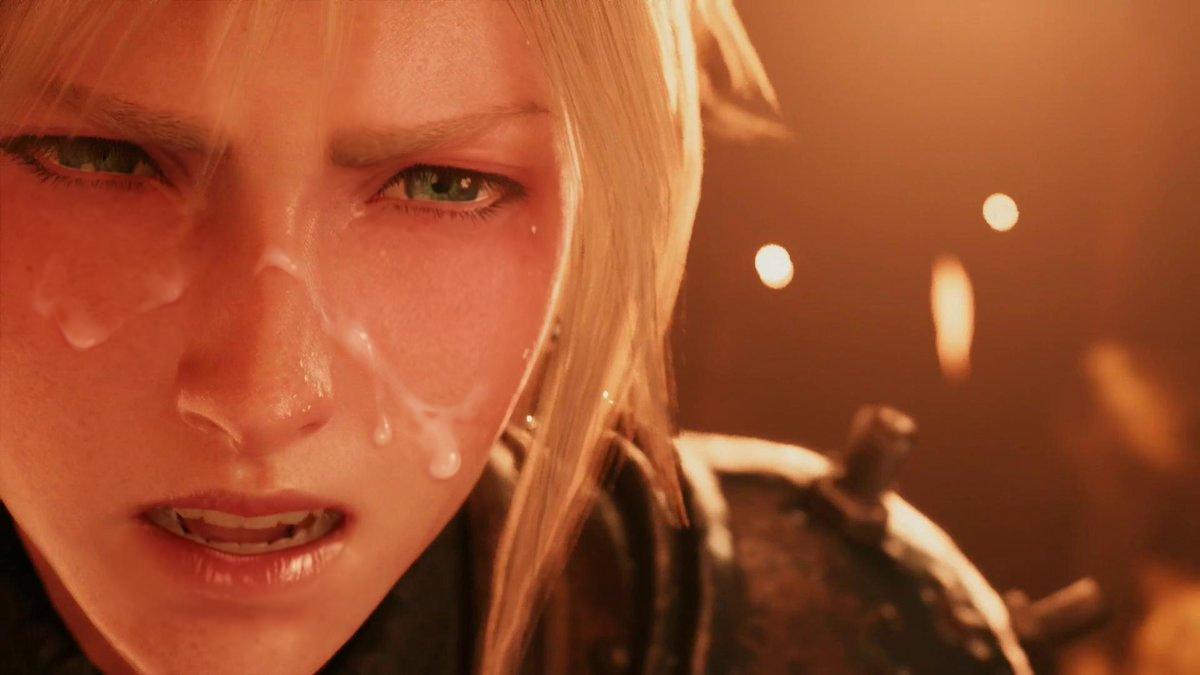 1boy, 3d, 3d (artwork), blonde hair, cloud strife, cum on face, facial, final fantasy, final fantasy vii, gay, male, male only, open mouth, solo, yaoi