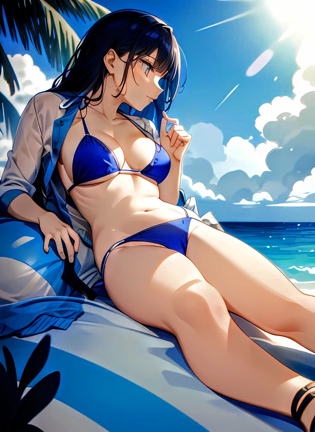 1girls ai_generated anime_coloring beach bikini edited_art female female_focus female_human female_only female_solo girlfriend legs nature naughty provocative seducing seduction seductive seductive_female sensual solo_female solo_focus solo_human tagme temptation thighs wife