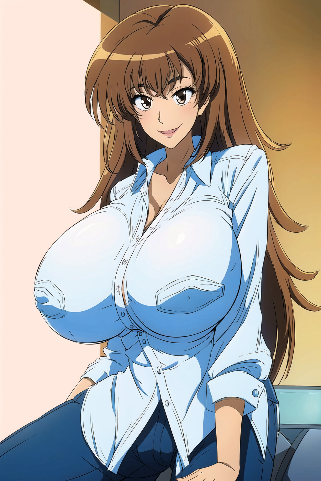 ai_generated big_ass big_breasts breast_expansion long_hair milf misaka_misuzu tktbro very_long_hair