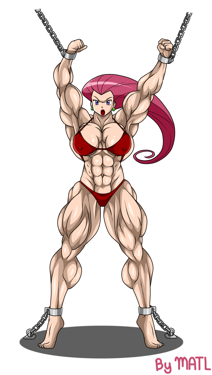 abs biceps breasts female hyper hyper_muscles jessie_(pokemon) matl muscles muscular muscular_arms muscular_female muscular_legs muscular_thighs pecs pokemon