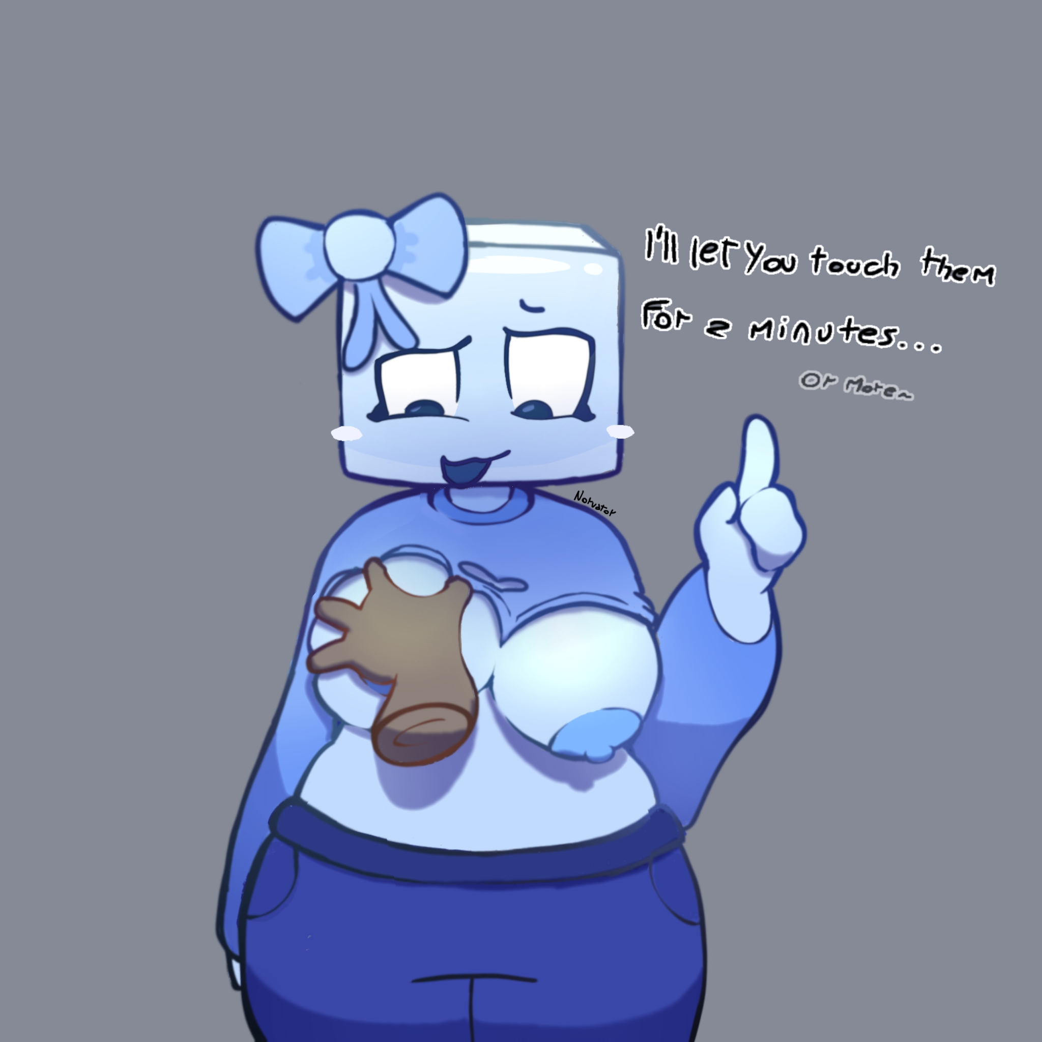 1boy, 1boy1girl, 1girl1boy, 1girls, blue skin, breast grab, breasts, breasts out, clothed, conditioning, cool as ice, cube head, domonic (mild as spring), elementibox, enjoying, enjoyment, grabing, ice, ice cube, iciella (cool as ice), incredibox, incredibox cool as ice, incredibox mod, mild as spring, norvator