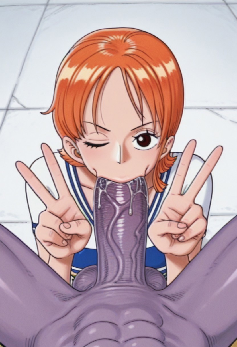 1boy, 1girls, 2025, ai generated, anthro, anthro on female, anthro on human, beerus, bigtub7775, clothing, crossover, dragon ball, dragon ball super, female, interspecies, male, male anthro/female human, nami (one piece), one piece, orange hair, tagme