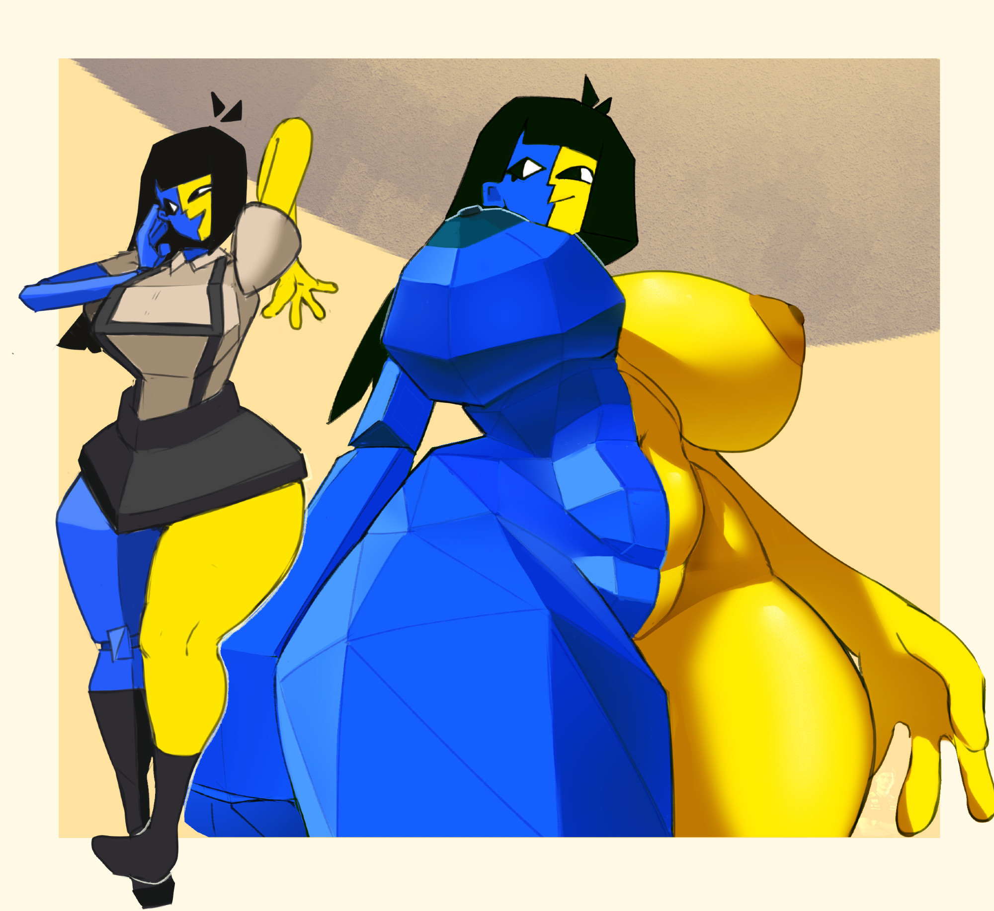 1girls, 2025, 3 fingers, af42nd, artform42nd, background, big breasts, black hair, breasts, clothed, clothed female, clothing, curvy, curvy female, ena, ena (series), female, female only, hips, huge breasts, joel g, legs together, looking away, low-angle view, nipples, nude, nude female, peruvian female, polygonal, shiny skin, socks, solo, solo female, standing, thick thighs, thighs, white border, wide hips