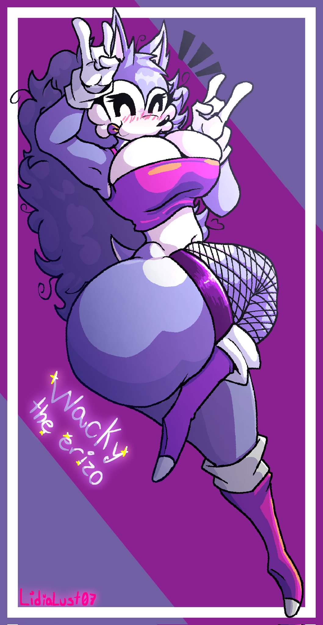 big breasts, bra, calf socks, huge ass, huge breasts, huge thighs, lidialust07, socks, sonic.exe, sonic.exe (series), thick thighs, thigh highs, thighhighs, voluptuous, voluptuous female, wacky (sonic.exe), wacky the erizo