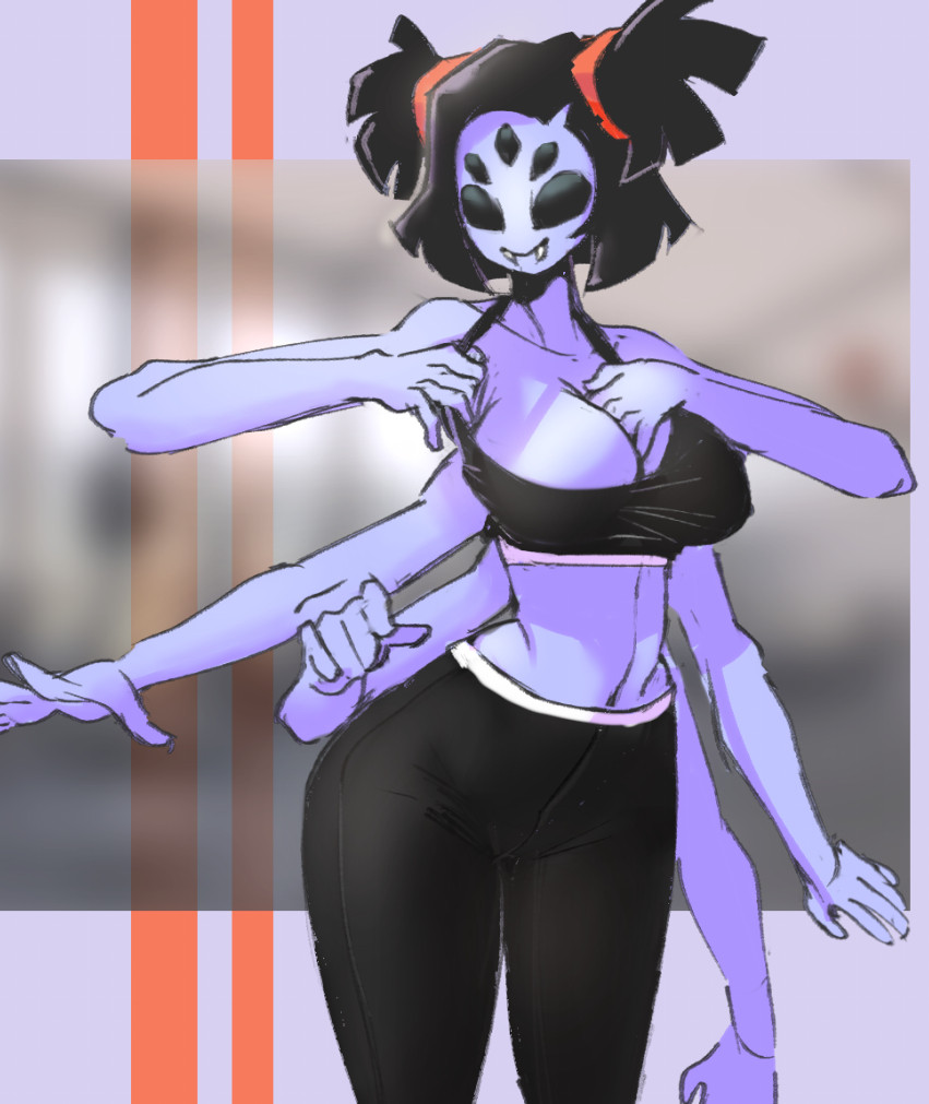 1girls, af42nd, artform42nd, big breasts, black hair, breasts, color, female, female only, hair, hips, muffet, purple body, solo, solo female, spider girl, tagme, undertale, undertale (series), wide hips