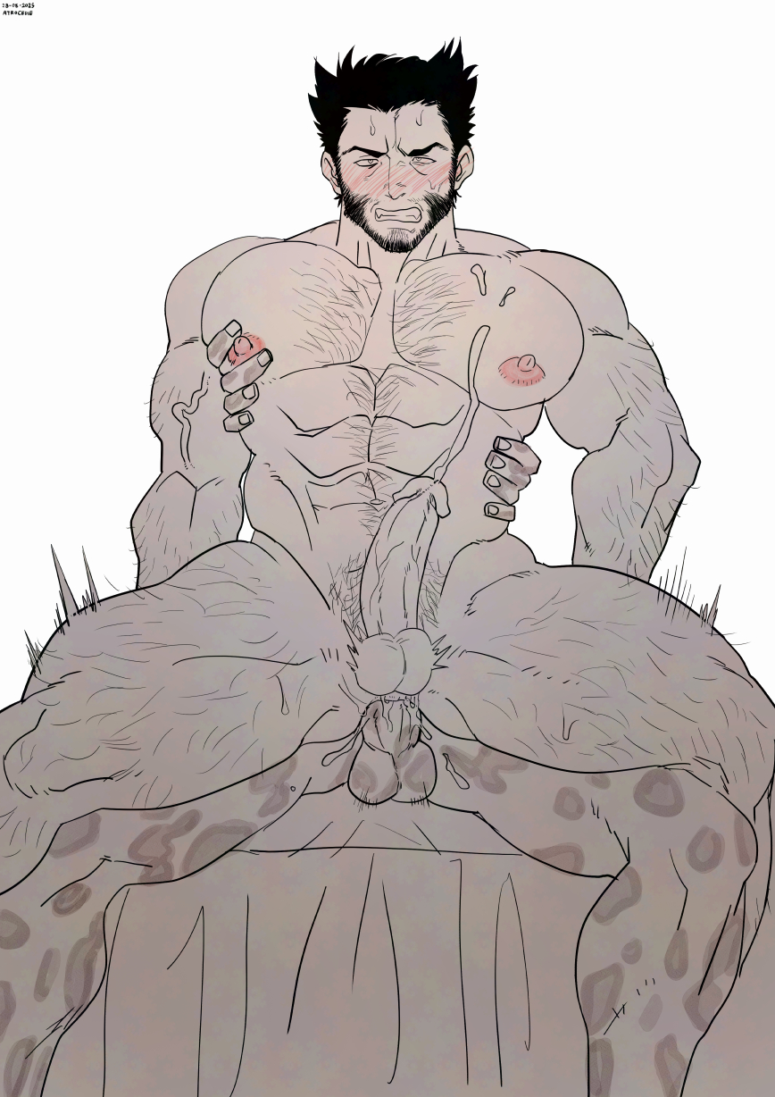 2boys, anal, anal sex, atrocedie, bara, cum, deadpool, deadpool & wolverine (2024), ejaculation, erection, gay, gay sex, hairy, james howlett, large penis, logan (x-men), male only, marvel, muscular male, nipples, nude, orgasm, pectorals, penis, sex, testicles, wade wilson, wolverine (x-men), x-men, yaoi