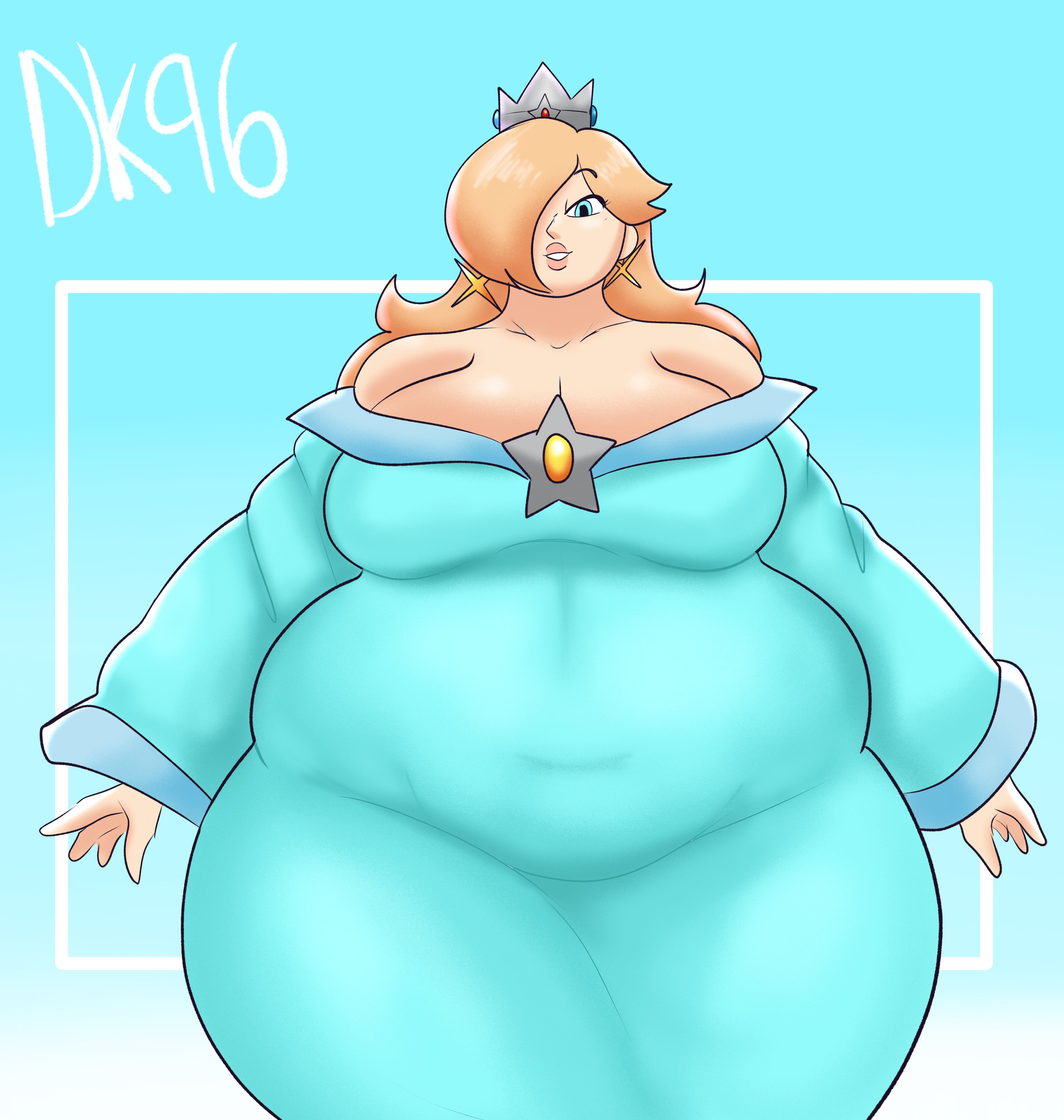 belly, belly button, big breasts, chubby, chubby female, daisykitty96, dress, fat, female, female only, large breasts, mario (series), nintendo, princess rosalina, rosalina, solo, super mario bros., tall female