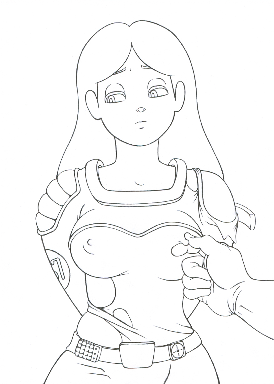 clothing female female_focus female_only hourglass_figure line_art once_upon_a_time once_upon_a_time..._space pinup pinup_pose pose posing psi solo starcader tagme wide_hips