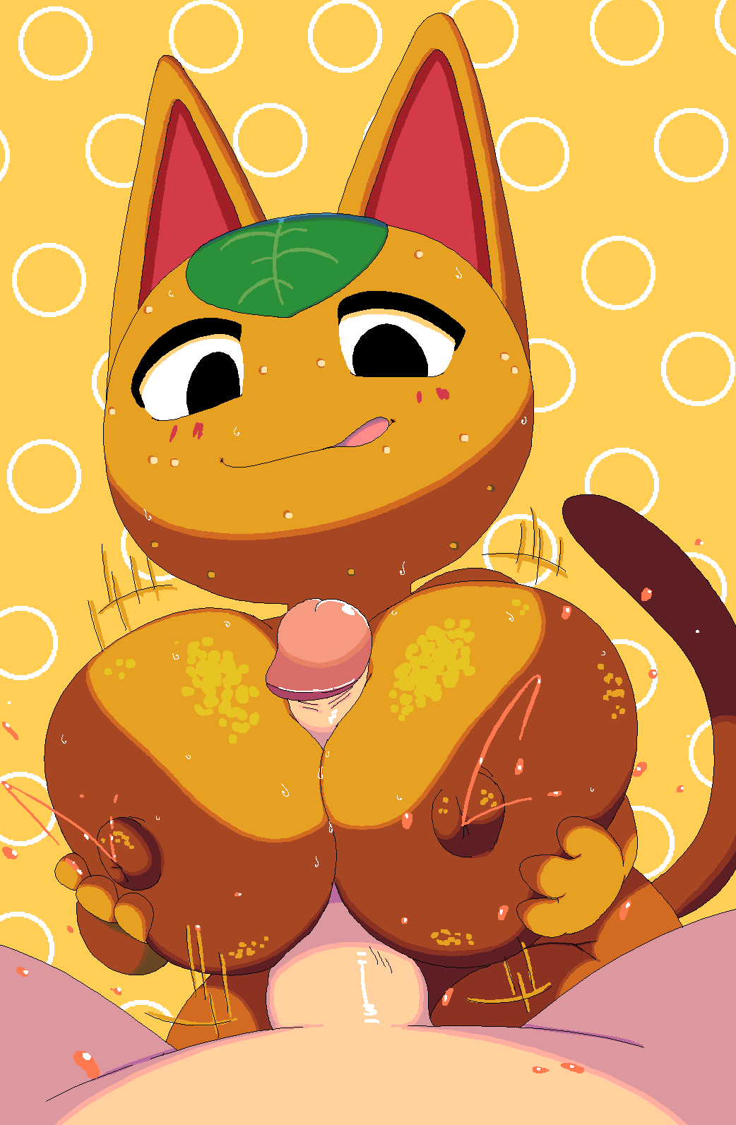 animal_crossing anthro big_breasts blush breasts feline female fur furry hoshime huge_breasts lactating_juice lactation large_breasts large_penis male male/female nintendo orange_juice paizuri penis tagme tail tangy_(animal_crossing) tongue tongue_out unusual_lactation villager_(animal_crossing)