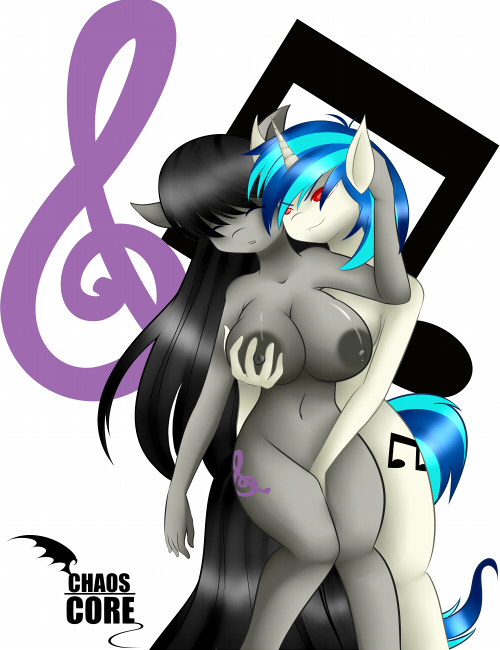 anthro areola breast_grab breasts caoscore duo equid female female/female finger_fuck fingering friendship_is_magic furry grabbing_from_behind hand_on_breast horn mammal my_little_pony nipples nude octavia_(mlp) unicorn vaginal_penetration vinyl_scratch_(mlp) yuri