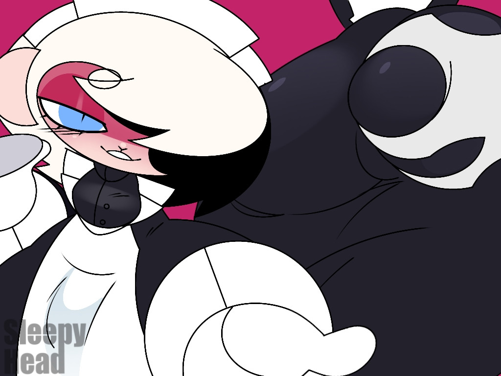 ass_grab ass_grope bulge_under_clothes maid_outfit male male_only malicious_smile pat_chansamorn_(sleepy_headx3) sleepy_headx3_(artist) tagme twink