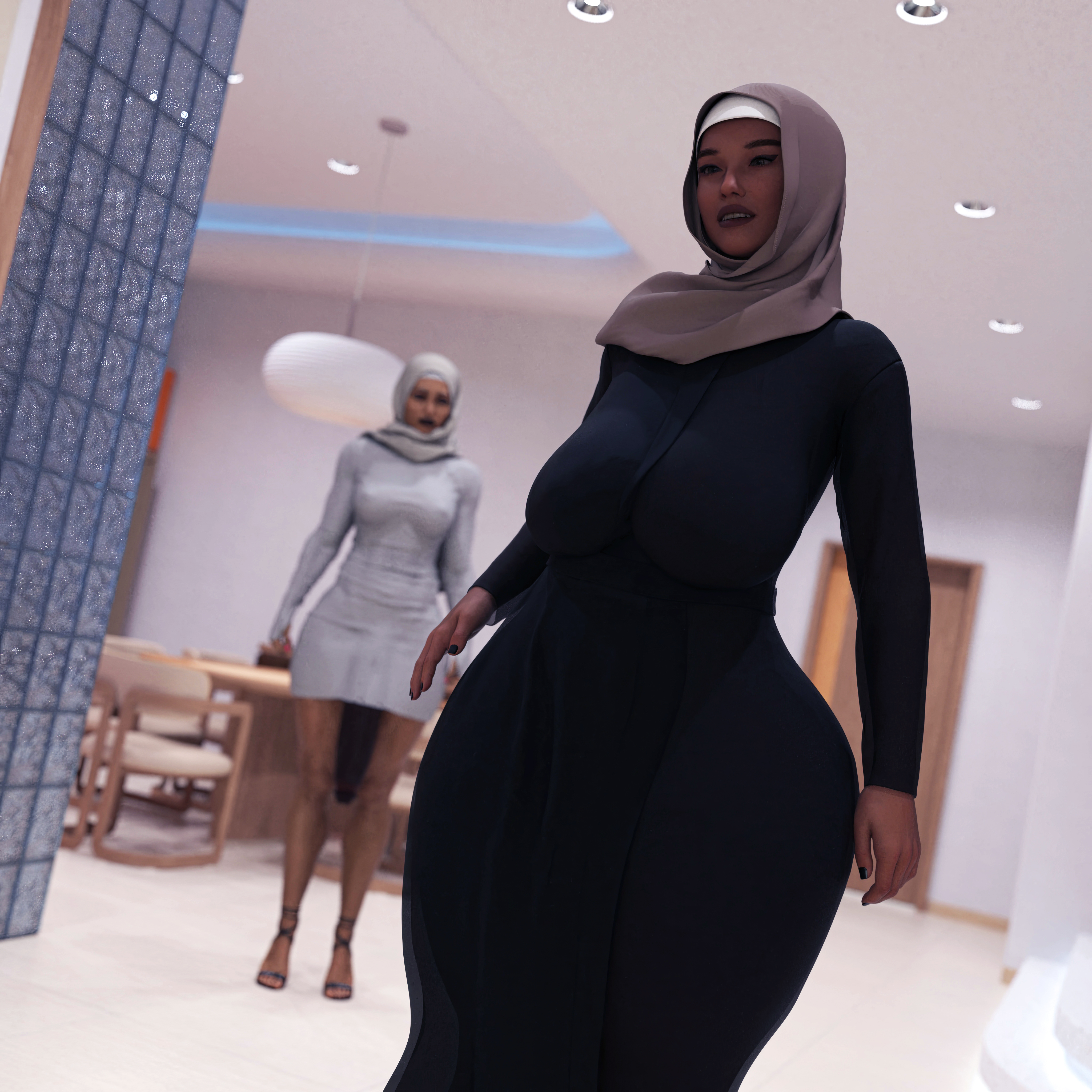 1futa, 1girls, 3d, aisha (blankken), arabian, arabian clothes, arabian female, arabian futa, blankken, futanari, hijab, hijab futa, intersex, massive penis, penis