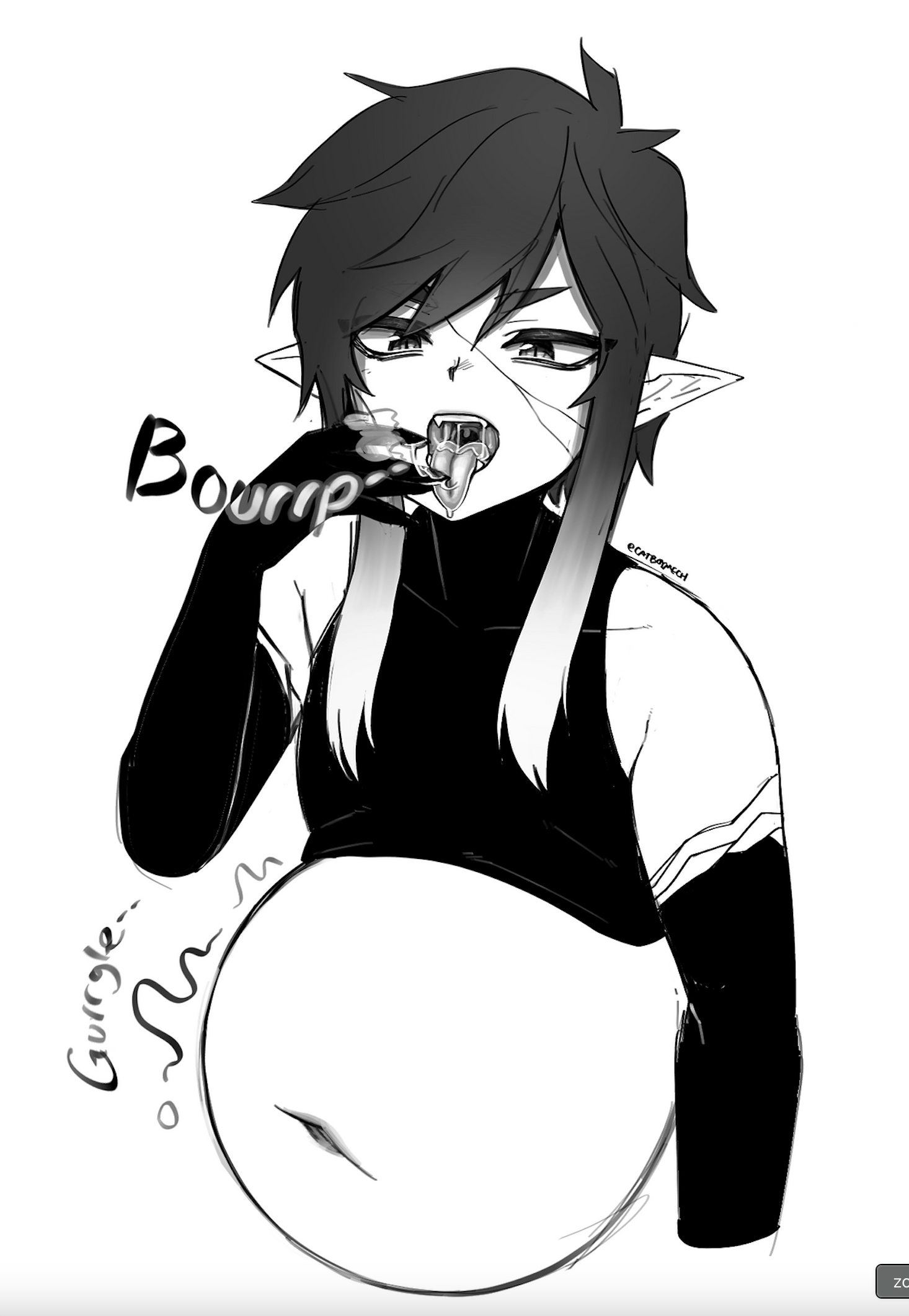 belch, belching, belly, burp, burp fetish, burping, catboymech, chubby femboy, femboy, goji (catboymech), male, open mouth