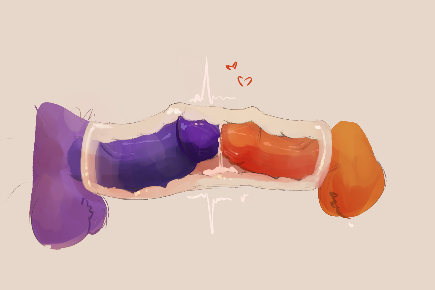 anthro, balls, bodily fluids, canid, canine, canis, catnap (poppy playtime), critters (poppy playtime), cum, digital media (artwork), dogday (poppy playtime), domestic cat, domestic dog, duo, erection, felid, feline, felis, frottage, fur, gay, genital fluids, genitals, humanoid genitalia, humanoid penis, male, male/male, mammal, mob entertainment, no humans, notsafeforwanking, nude, penile, penis, poppy playtime, purple body, purple fur, sex, simple background, smiling critters, tail