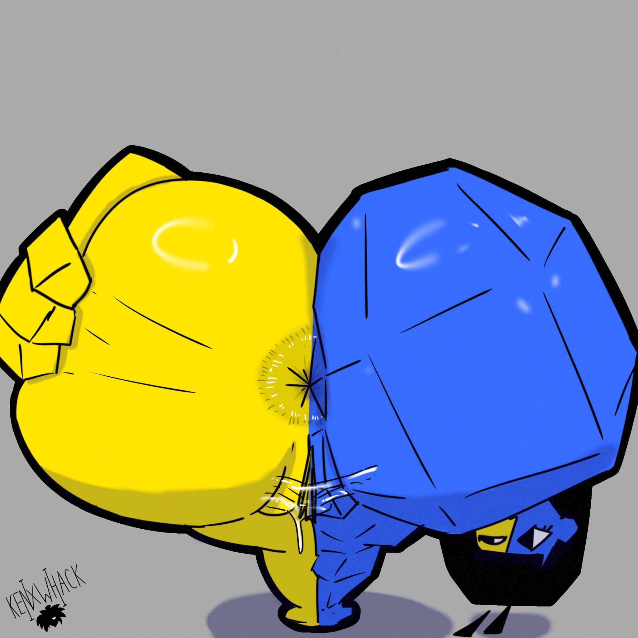1girls, anus, ass, asshole, big ass, big butt, blue skin, bubble ass, bubble butt, ena, ena (series), female, joel g, kenxwhack, multicolored body, multicolored pussy, pussy, yellow body