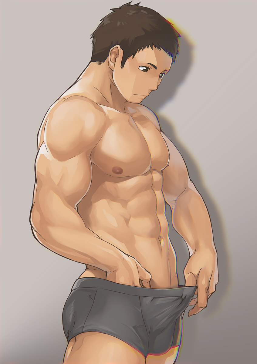 1boy 1male 8_degrees bara gay haikyuu!! hunk male male_only muscle muscles sawamura_daichi shirtless underwear