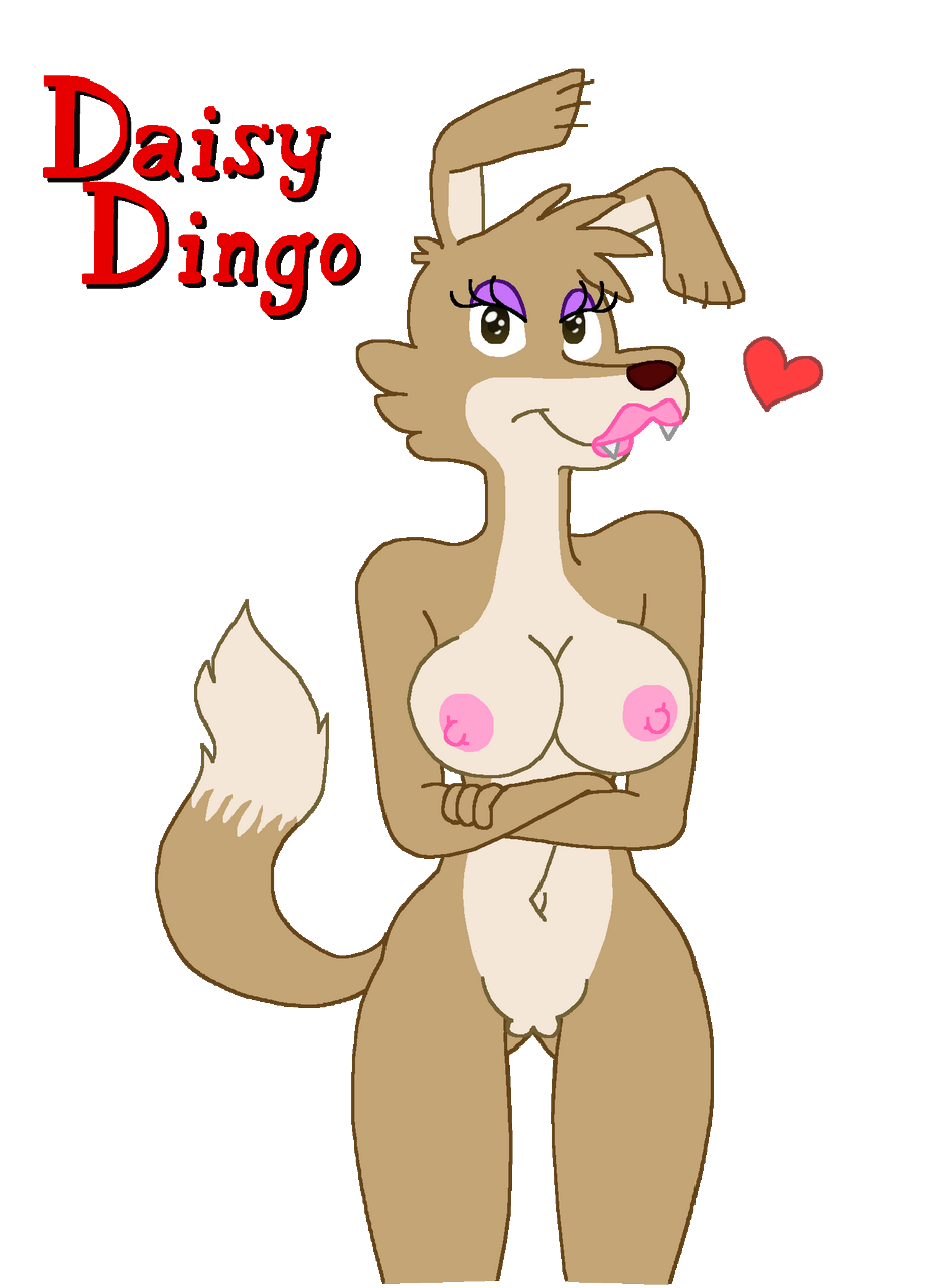 alpha_channel anthro big_breasts blinky_bill_(series) breasts brown_eyes canid canine canis crossed_arms daisy_dingo dingo dipstick_tail female fur heart hi_res juice87 looking_at_viewer mammal multicolored_fur multicolored_tail navel nipples nude portrait pussy simple_background solo text three-quarter_portrait transparent_background two_tone_fur