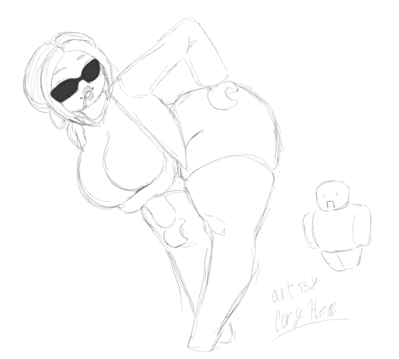 bimbo coryhen_(artist) fanart roblox robloxian shades sunglasses thick_thighs vepho3dx