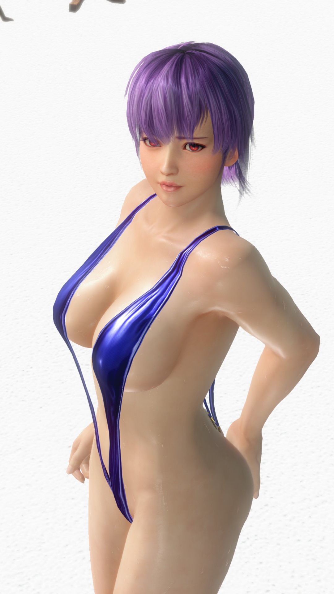 1girls 3d 3d_(artwork) asian asian_female ayane_(doa) bikini dead_or_alive female female_focus female_only japanese japanese_female koei_tecmo koji97316390 light-skinned_female light_skin looking_at_viewer looking_up looking_up_at_viewer purple_hair purple_hair_female red_eyes solo solo_female solo_focus standing swimsuit swimwear team_ninja tecmo video_game_character