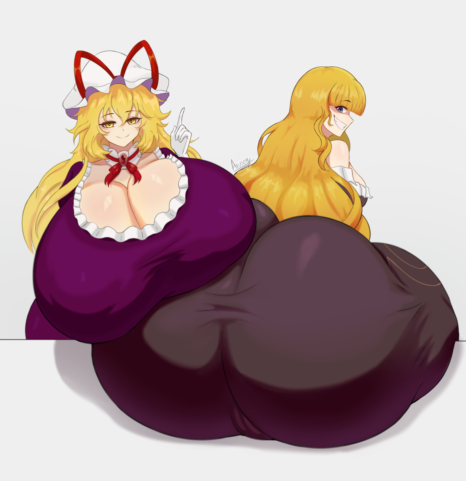 2girls arusen ass big_ass big_breasts bottom_heavy breasts bubble_butt busty dat_ass fat_ass female female_only huge_ass huge_breasts hyper hyper_ass hyper_breasts large_ass large_breasts massive_ass massive_breasts thick_ass touhou