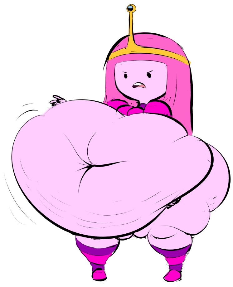 adventure_time belly belly_button belly_overhang grabbing grabbing_belly hyper hyper_ass hyper_belly princess princess_bubblegum spaggoot tagme