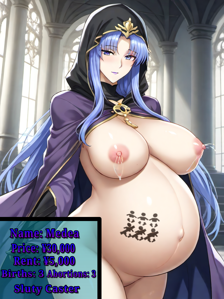 1girls abortion_mark ai_generated big_breasts blue_eyes blue_hair breasts female female_focus female_only huge_breasts large_breasts mature_female medea_(fate) milf pregnancy_tally pregnant pregnant_belly pregnant_female purple_lipstick