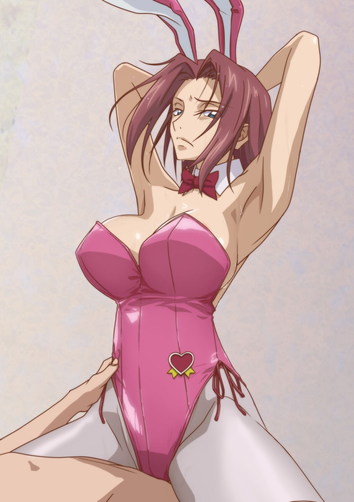 bunny_girl bunnysuit censored code_geass female female female_on_top kallen_stadtfeld kyabakurabakufu large_breasts rape red_hair sex short_hair