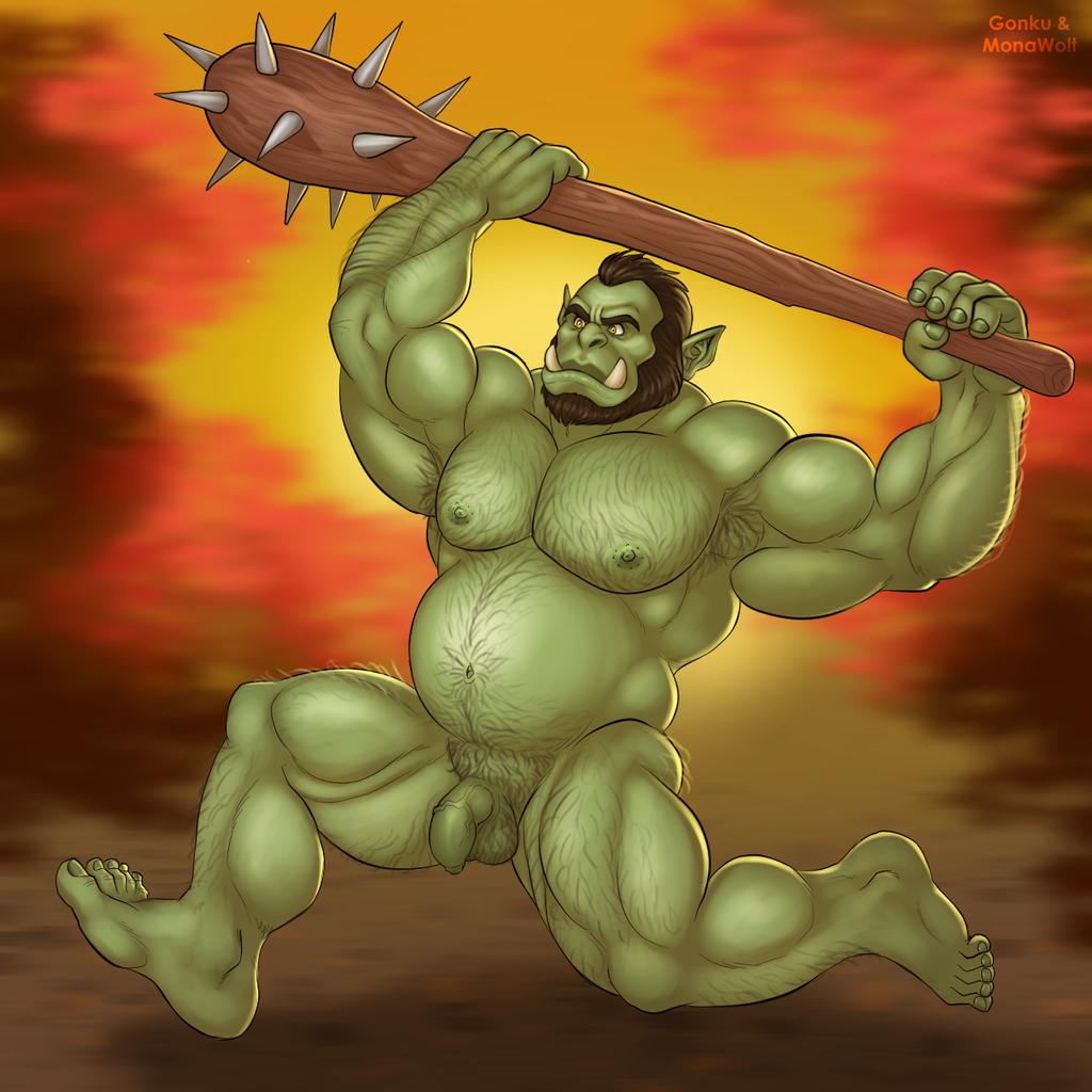 flaccid male male_only monawolt orc orc_male penis solo