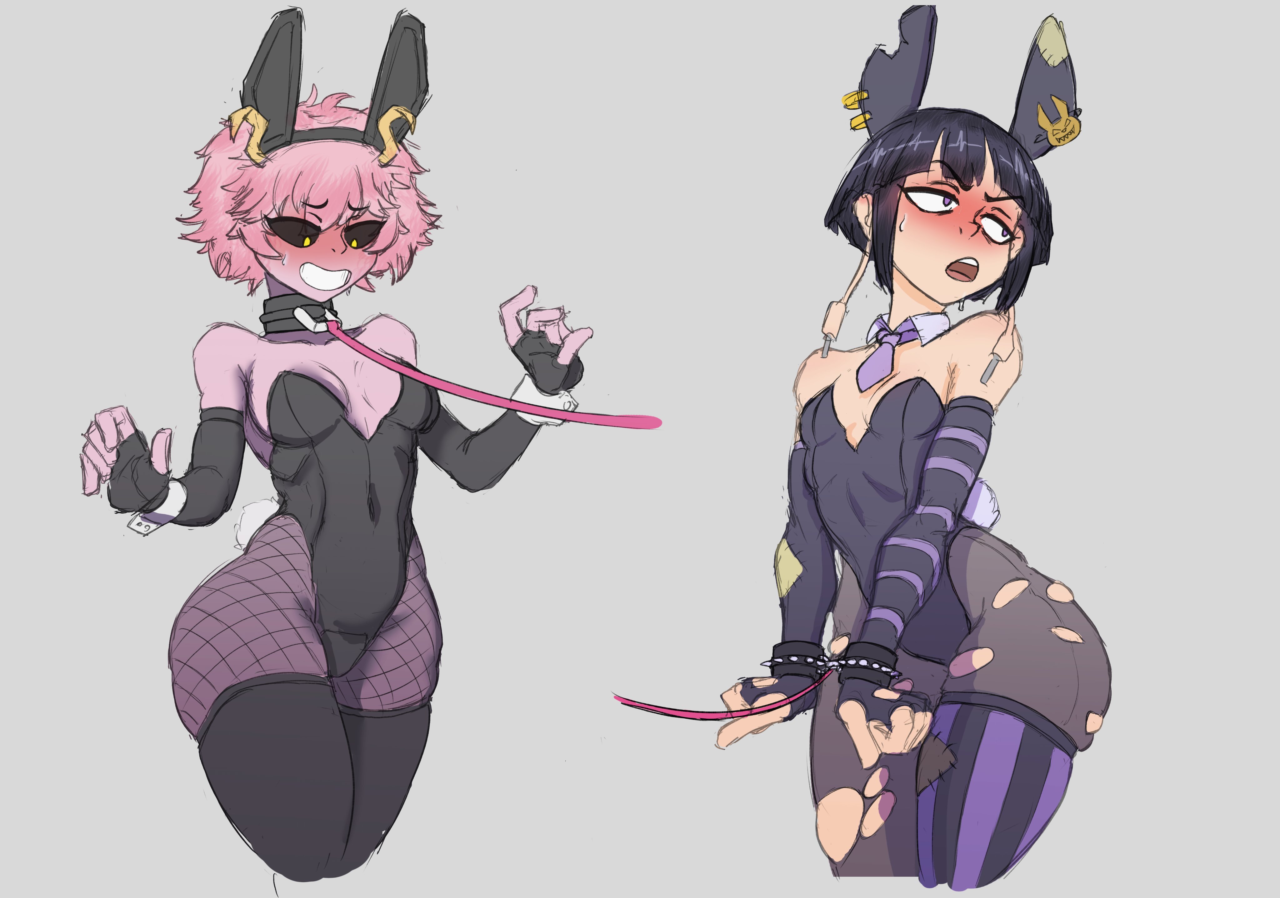 1girls, 2026, 2d, ashido mina, ass, barefoot, bondage, bound, bound arms, bound legs, bratty, bratty submissive, breasts, bunny costume, bunny ears, bunny girl, bunnysuit, captured, captured heroine, control collar, controller masturbation, dildo, female, freckles, goth, kyoka jiro, laying down, my hero academia, noodlensfw, nude, pink-haired female, pubic hair, purple hair, purple-haired female, pussy, short hair, slave, slave bikini, slave collar, slave girl, tied up, tied up female, yuri