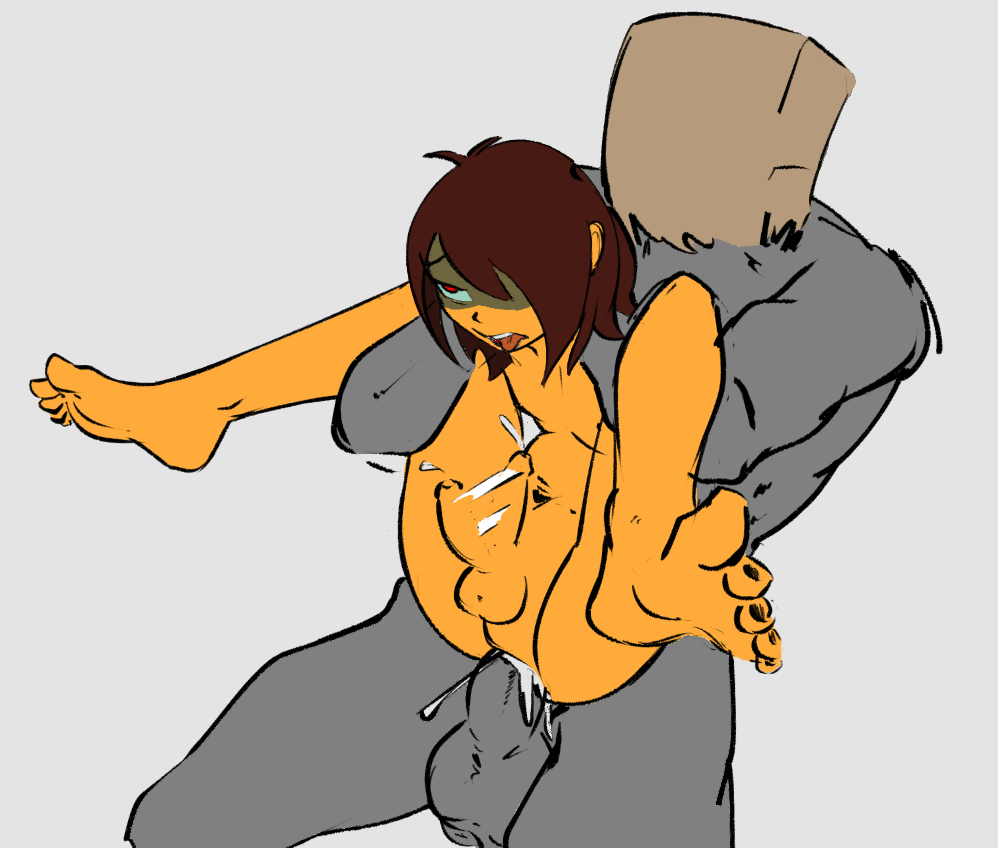 2boys, anal, anal sex, anon, anonymous artist, anonymous male, bag over head, cum, cum in ass, cum inside, dark-skinned femboy, dark-skinned male, dark-skinned sub, deltarune, ejaculation, ejaculation while penetrated, femboy, femboy on male, femboy penetrated, femboysub, fucked from behind, fucked silly, full nelson, gay, gay sex, kris (deltarune), large penis, muscular male, penis, standing sex, submissive male, tongue, tongue out, twink penetrated