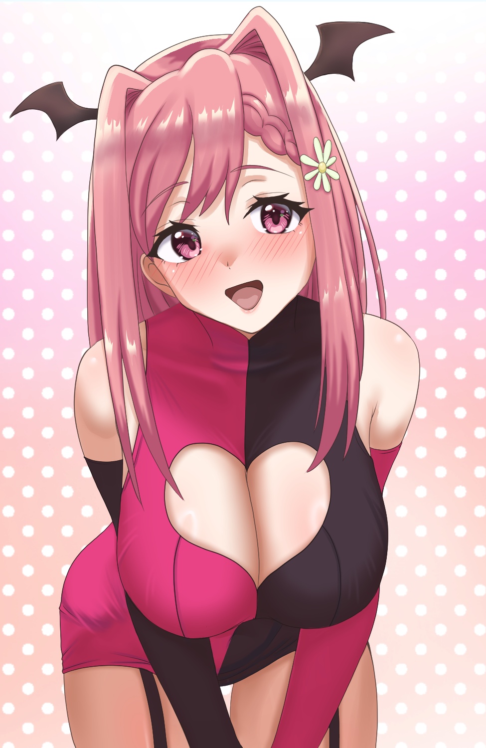 1girls 2d 2d_(artwork) 2d_artwork a-1_pictures anime anime_character asian asian_female asian_girl asian_woman background bent_forward bent_over big_boobs big_breasts blush_face blush_lines blushing blushing_at_viewer blushing_female blushing_lines breasts busty busty_female busty_girl busty_teen busty_teenager cleavage dangling_breasts digital digital_art digital_drawing digital_drawing_(artwork) digital_media digital_media_(artwork) dotted_background drawing eyebrows_visible_through_hair fanart female female_focus female_only flower flower_hair_ornament flower_in_hair flower_on_head flushed flushed_face garter_straps gradient_background hair_between_eyes hair_intakes hair_ornament hair_ornaments hanging-breasts head_tilt high_school_student himemiya_karen japanese japanese_female japanese_girl japanese_woman kenja_panda large_boobs large_breasts lean_figure leaning leaning_forward long_hair looking_at_viewer make_heroine_ga_oo_sugiru! multicolored_background narrow_waist open_mouth open_mouth_smile parted_lips pattern_background pink-eyed_female pink-haired_female pink_background pink_eyes pink_hair pink_hair_female plain_background polka_dot_background portrait school_girl schoolgirl shoulders slender_body slender_waist slim_female slim_waist smile smiley_face smiling smiling_at_viewer solo standing streaked_hair teen_girl teenage_female teenage_girl teenage_tits teenager thick_thighs thigh_gap thighs tilted_head tongue two-tone_background upper_body white_background wide_hips young_female young_woman