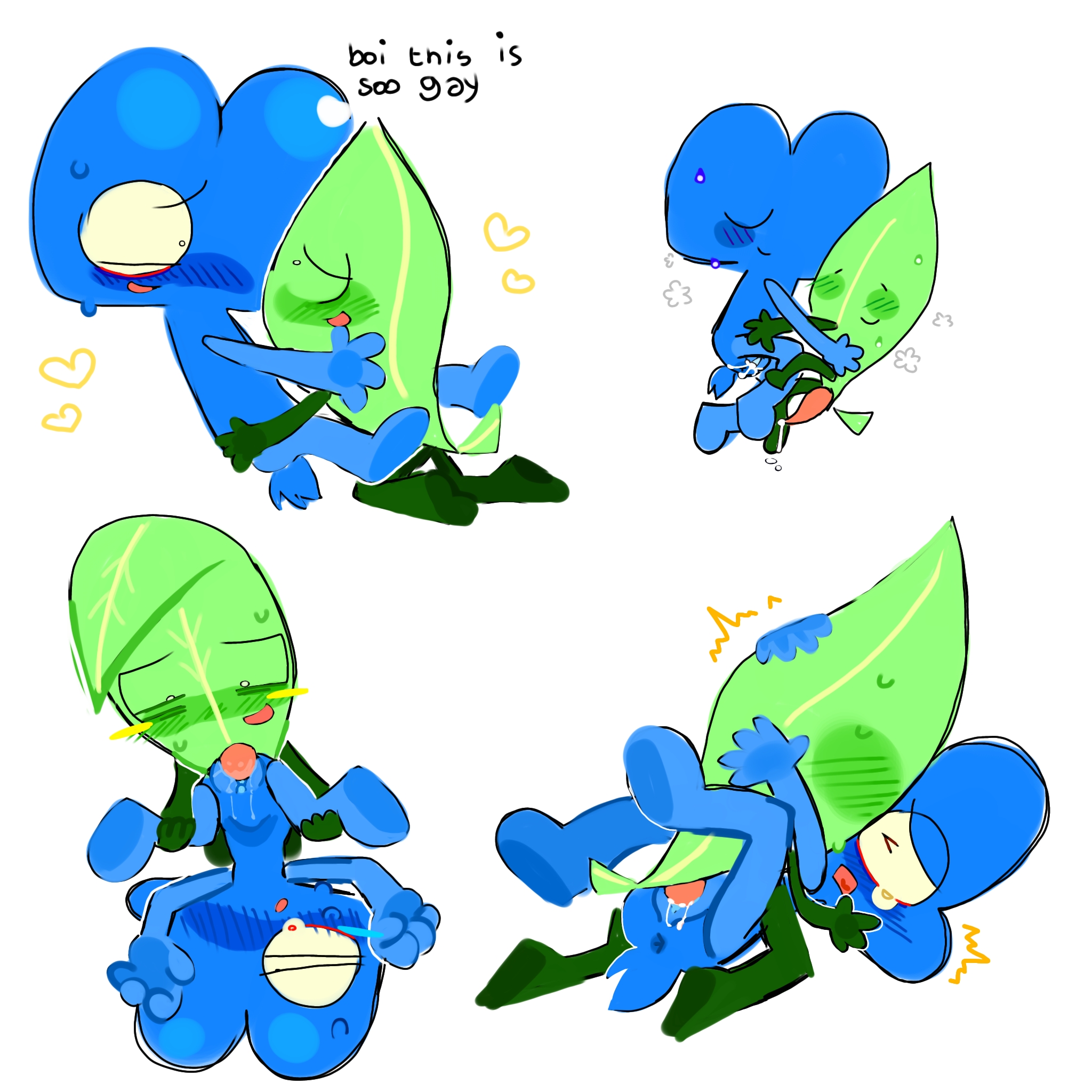 after sex, algebralien, battle for dream island, bfb, bfdi, four (bfb), futa, leafy (bfdi), object shows, on top, ricky.jpg, tentacle dick, yellow sclera