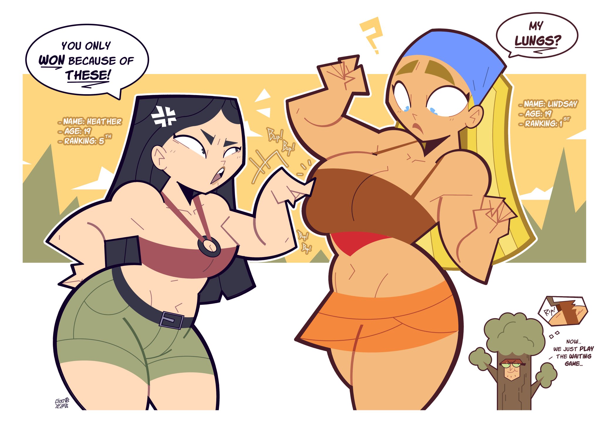big breasts, big tits, goodbyellow, heather (tdi), hellavenderr, lindsay (tdi), tagme, total drama (series), total drama island