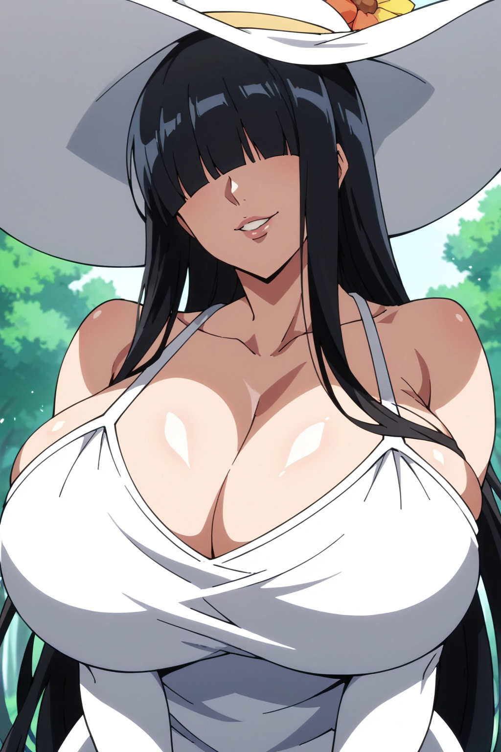 ai_generated breasts breasts_bigger_than_head cleavage collarbone elderly_female female huge_breasts mature_female milf older_female solo ultrahentaisai