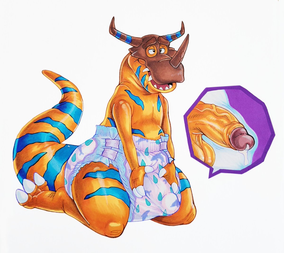 abdl boner cum diaper diaper_fetish diaperfur digimon erection erection_in_diaper greymon horny shadowpelt tent