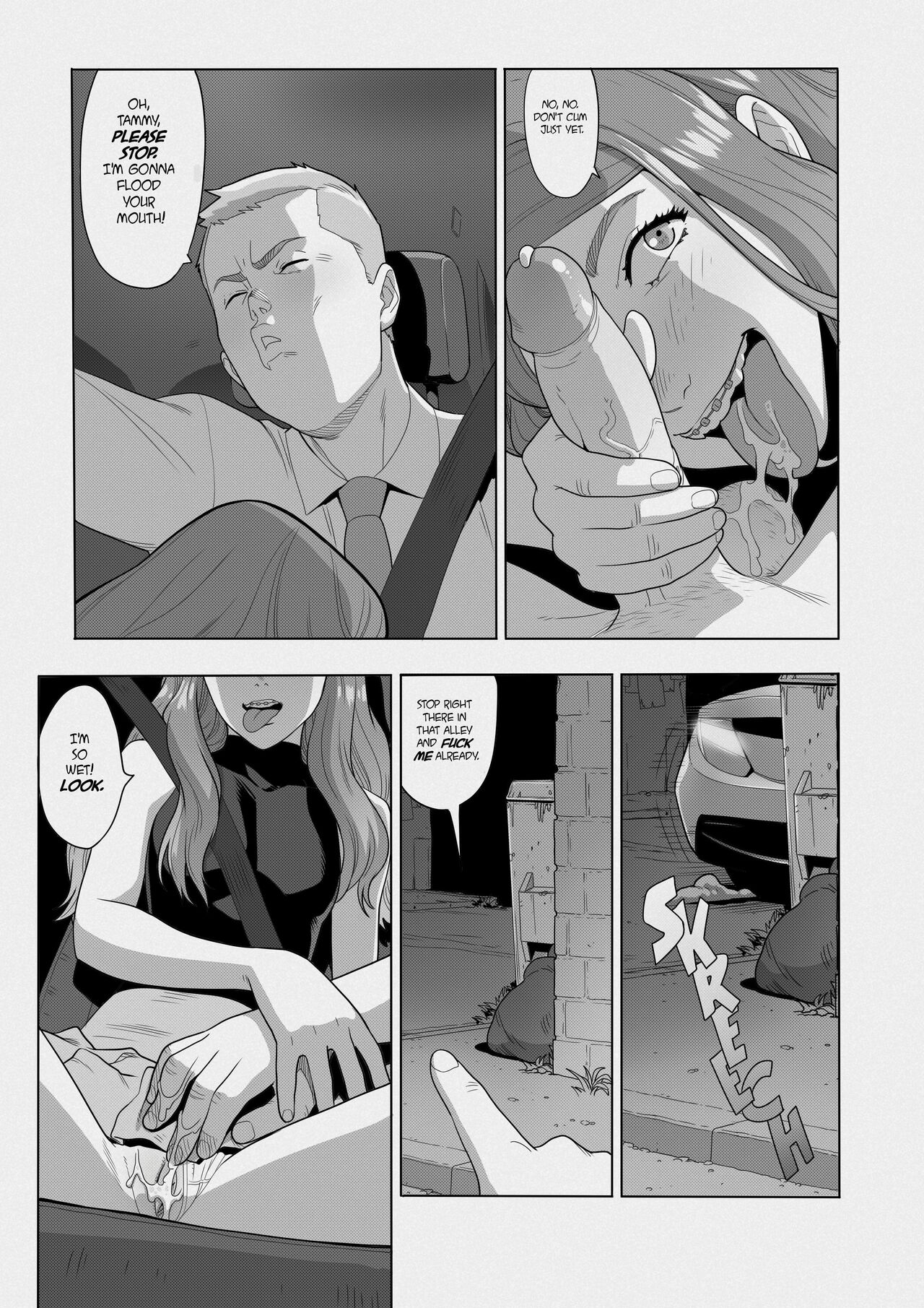 1boy, 1girls, black and white, comic, comic page, female, male, monochrome, original, tagme, tammy (tekuho), teenager, tekuho