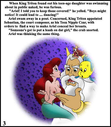 ariel col_kink comic disney female flounder king_triton male sebastian_(disney) straight_hair the_little_mermaid