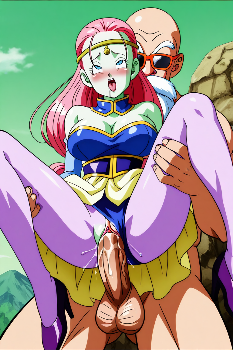 ahe_gao ai_generated breasts caway dragon_ball dragon_ball_super dragon_ball_z master_roshi muten_roushi nude_male