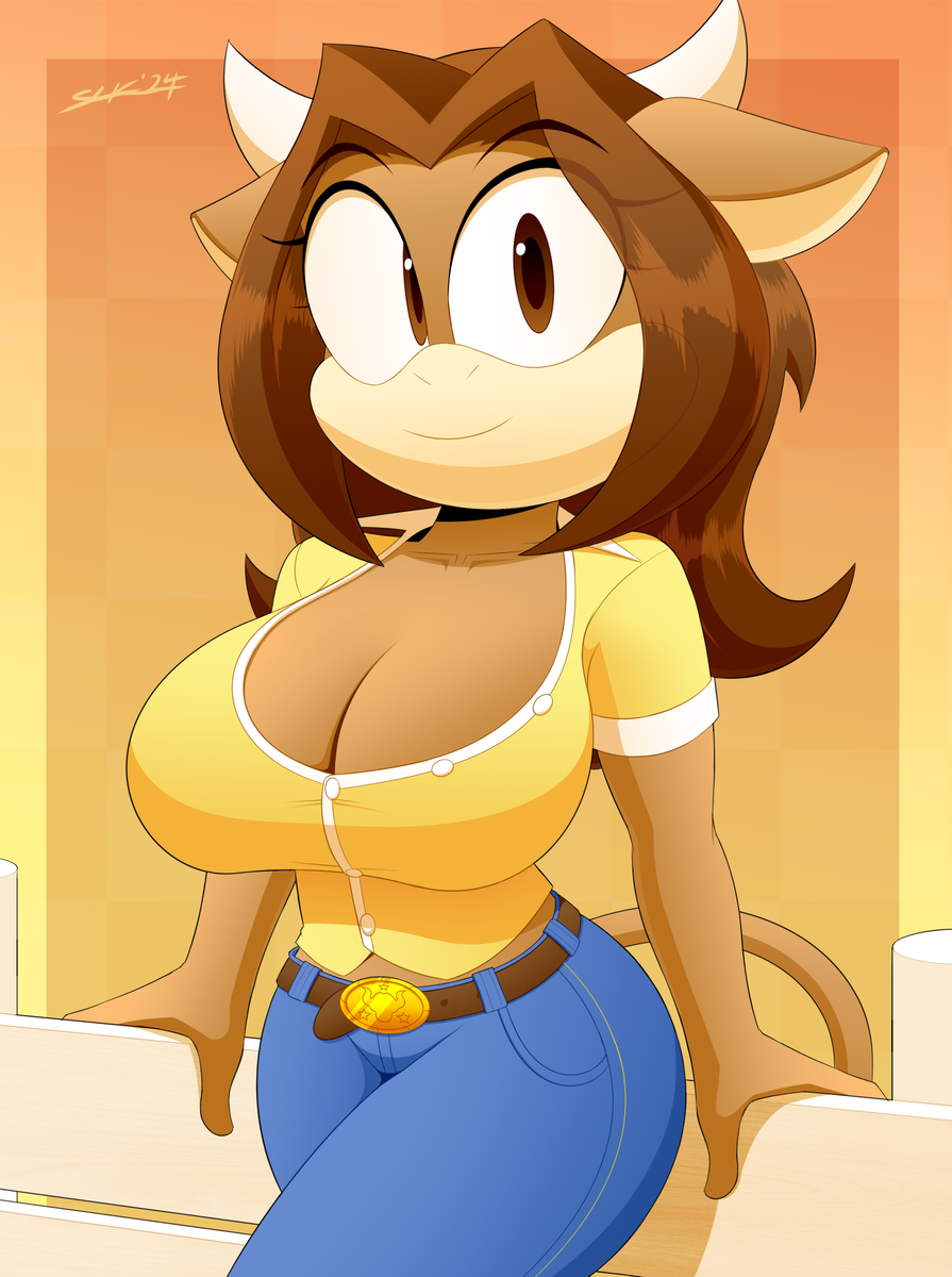 1girls anthro big_breasts breasts cleavage clothed clothing eyebrows eyelashes eyes female female_focus female_only fur furry oc original_character sega slickehedge sonic_(series) sonic_the_hedgehog_(series)