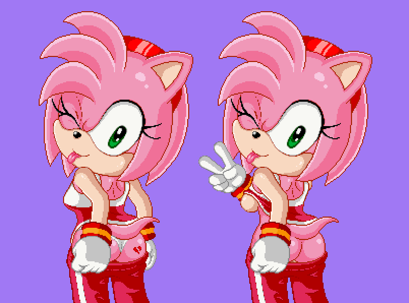 amy_rose looking_back no_panties panties presenting_ass sonic_(series) sonic_riders sonictopfan