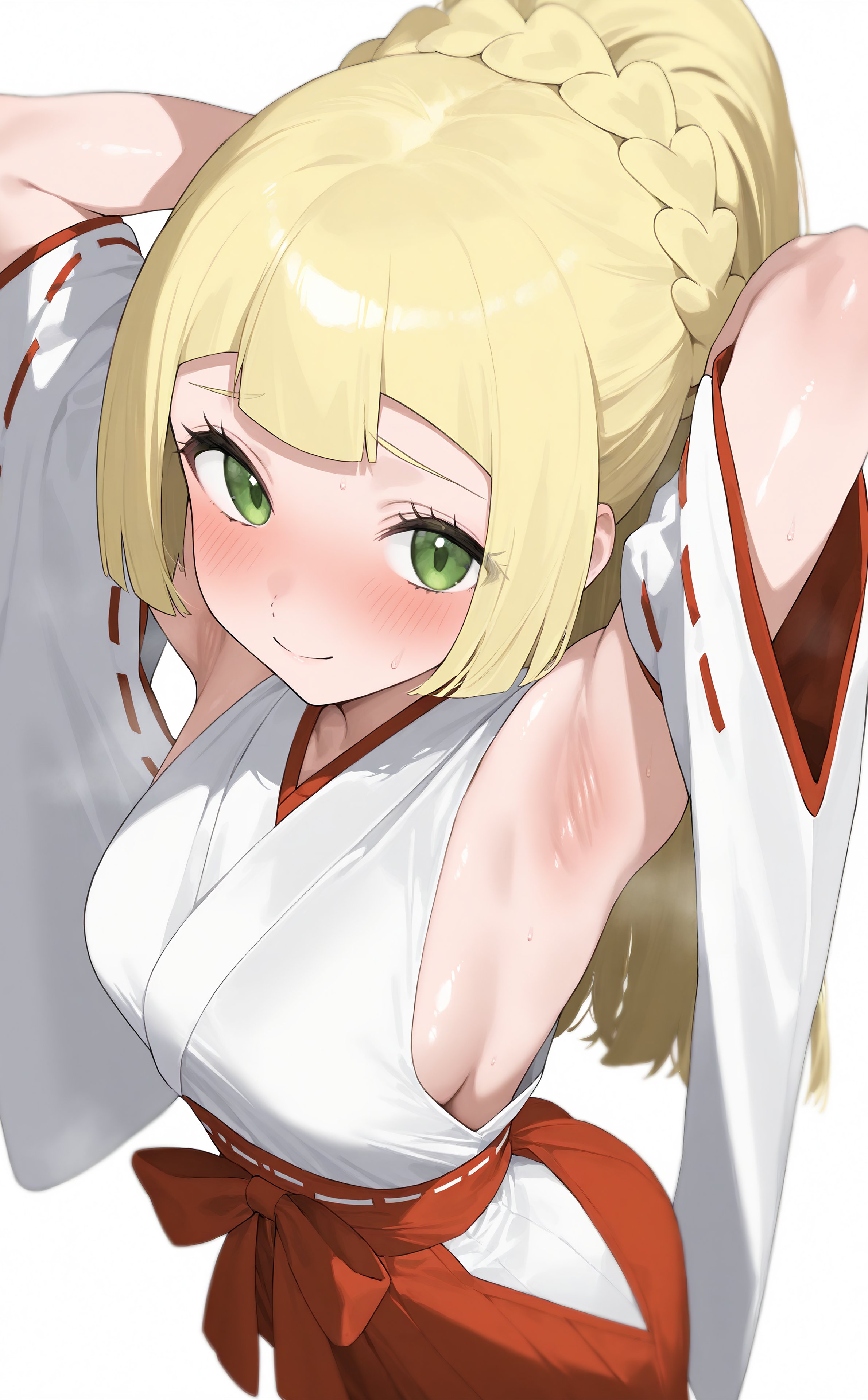 ai generated, armpits, female, highres, japanese clothes, kenken2022257, lillie (pokemon), pokemon