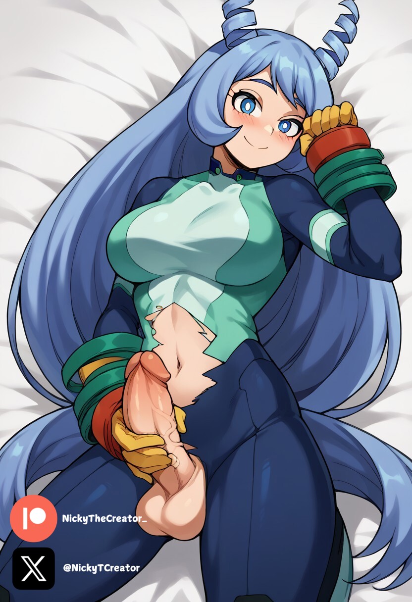 ai_generated big_breasts big_penis blue_eyes blue_hair boku_no_hero_academia cock colored dick fluids futanari futanari/female hadou_nejire hadou_nejire_(hero_outfit) my_hero_academia nejire_hado nejire_hado_(hero_outfit) nejire_hadou penis sexy sexy_body sexy_pose testicles white_body white_girl white_skin