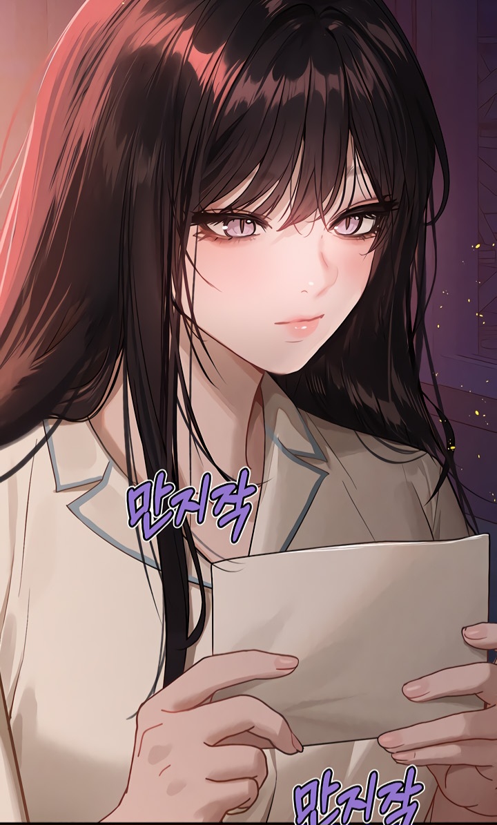 1girls black_hair blush lipstick long_hair manhwa my_landlady_noona purple_eyes seo_nari