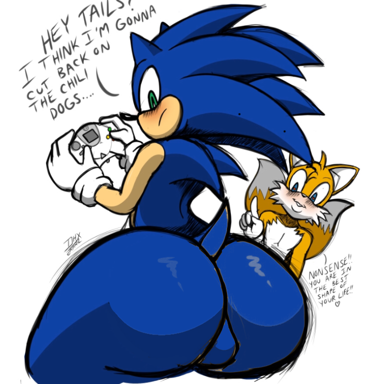 ass, balls, big ass, edit, male, male only, sega, sonic (series), sonic the hedgehog, sonic the hedgehog (series), tails, tails the fox, testicles