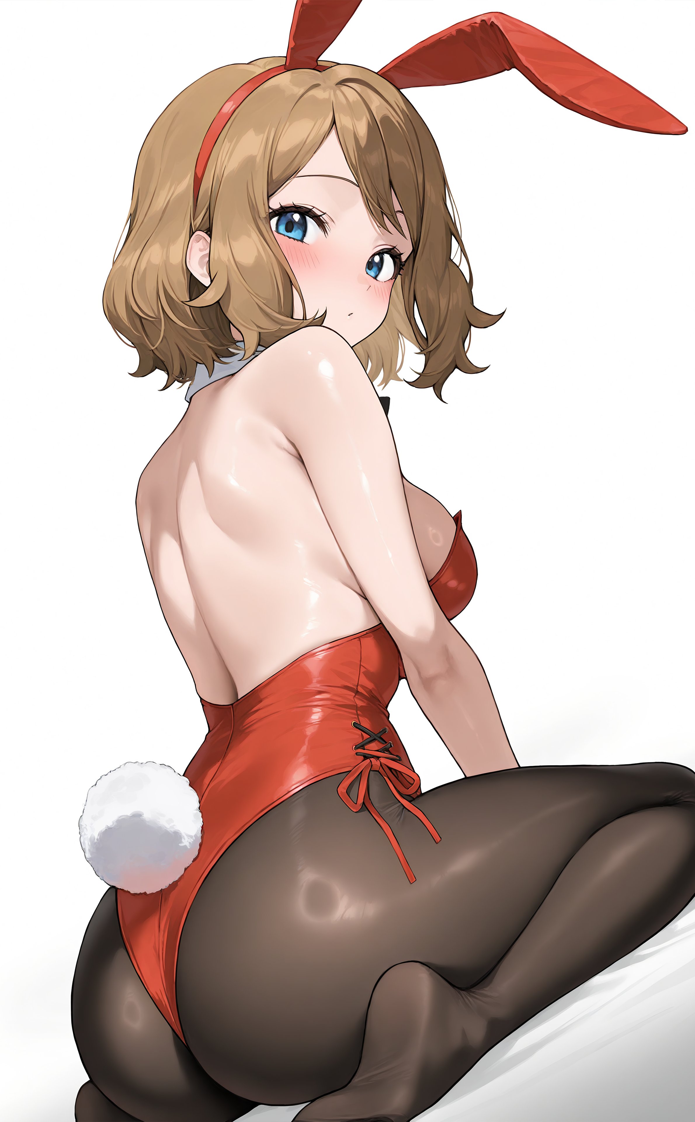 ai generated, bunnysuit, female, highres, kenken2022257, playboy bunny, pokemon, serena (pokemon)