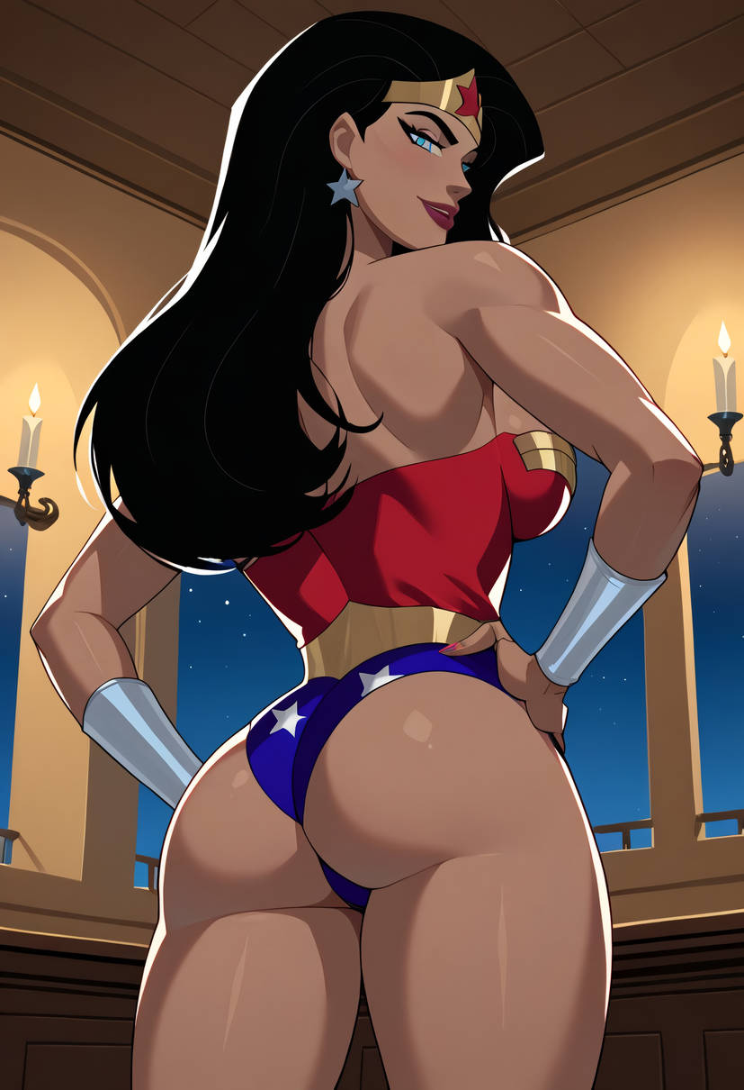 abs ai_generated ass big_ass big_breasts breasts dc dc_comics dcau diana_prince doom4rus justice_league justice_league_unlimited muscular muscular_female thick_thighs thunder_thighs wide_hips wonder_woman