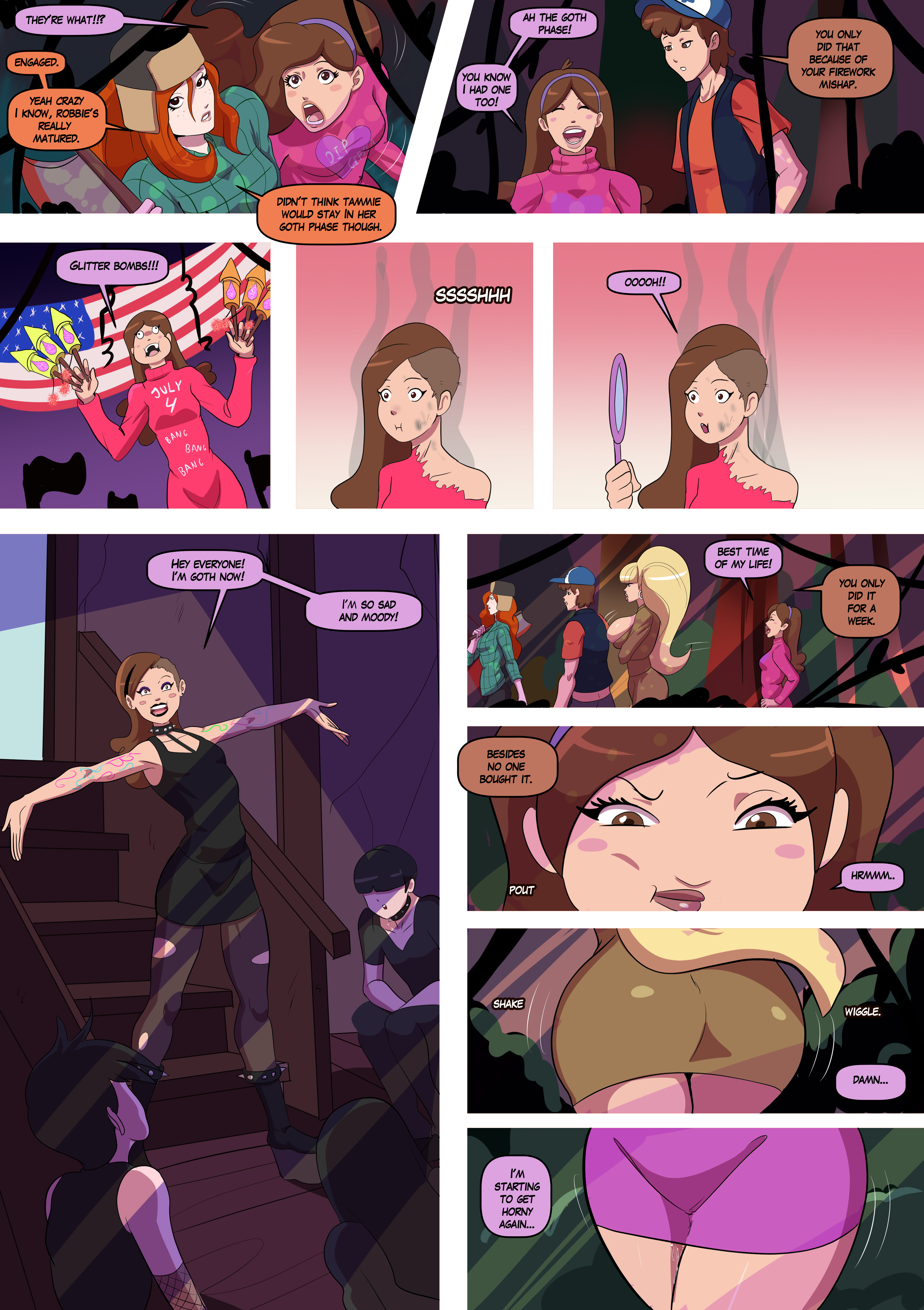 aged up, annon, ass, big ass, cleavage, cleavage window, comic, comic page, dipper pines, female, ginger, ginger female, ginger hair, gravity falls, mabel pines, male, moving ass, pacifica northwest, page 29, pussy, pussy juice, pussy juice drip, red hair, redhead, redhead female, tagme, text, tight clothes, tight clothing, walking, wendy corduroy